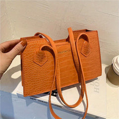 Crocodile Embossed Shoulder Bag for Women