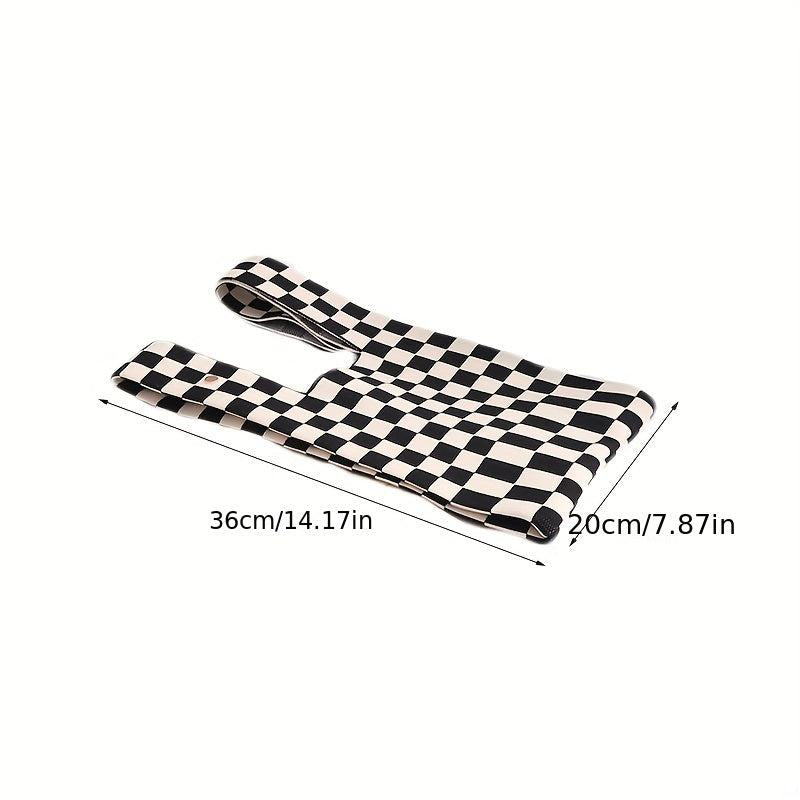 Versatile Knitted Handbag Contrast Bag Women's Outdoor Bag