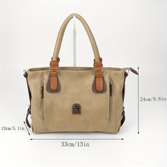 Large Capacity Tote Bag Vintage Crossbody Bag