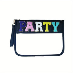 Letter Patch Embroidery Snack Pouch Waterproof Travel Beach Storage Bag