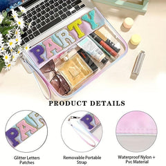 Letter Patch Embroidery Snack Pouch Waterproof Travel Beach Storage Bag