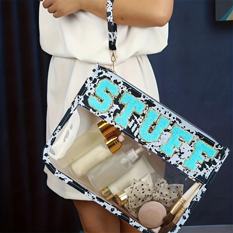 Letter Patch Embroidery Snack Pouch Waterproof Travel Beach Storage Bag