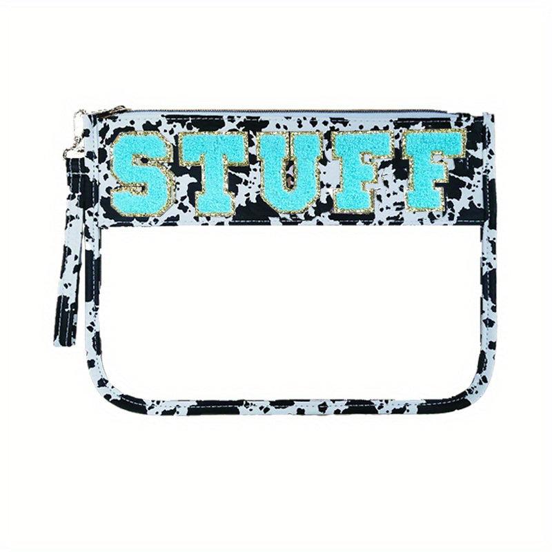 Letter Patch Embroidery Snack Pouch Waterproof Travel Beach Storage Bag
