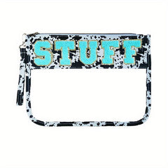 Letter Patch Embroidery Snack Pouch Waterproof Travel Beach Storage Bag