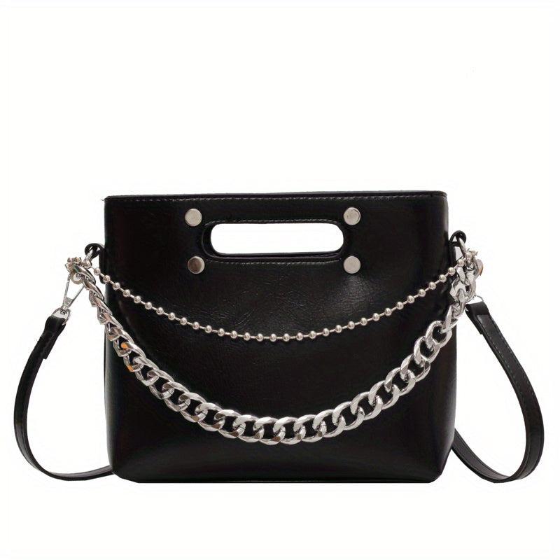 Faux Leather Tote Bag Women's Casual Shoulder Bag & Purse
