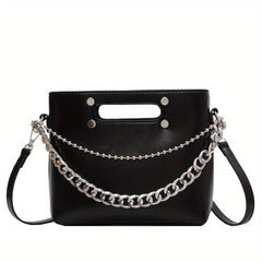 Faux Leather Tote Bag Women's Casual Shoulder Bag & Purse