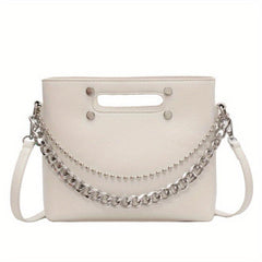 Faux Leather Tote Bag Women's Casual Shoulder Bag & Purse