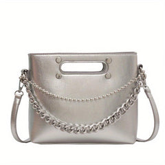 Faux Leather Tote Bag Women's Casual Shoulder Bag & Purse
