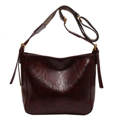 Wide Strap Crossbody Bag PU Leather Textured Bag Purse