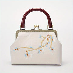Vintage Flower Embroidered Frame Bag Chinese Style Clutch Purse