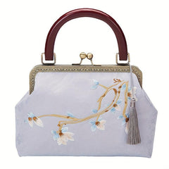 Vintage Flower Embroidered Frame Bag Chinese Style Clutch Purse