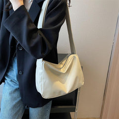 Minimalist PU Shoulder Bag Large Capacity Hobo Bag Women's Casual Handbag