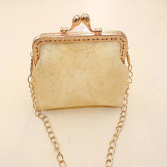 Flower Embroidery Mesh Frame Bag Vintage Coin Purse