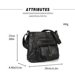 Vintage Crossbody Hobo Bag Retro PU Shoulder Satchel Women's Grunge Handbag