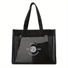 Minimalist Mesh Tote Satchel Bag Zipper Tote Bag With Purse