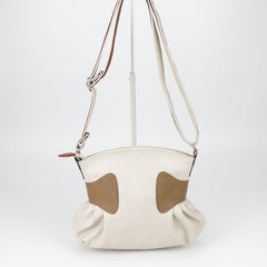 Vintage Ruched Crossbody Bag Contrast Shoulder Bag For Women