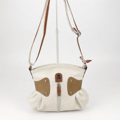 Vintage Ruched Crossbody Bag Contrast Shoulder Bag For Women