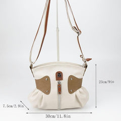 Vintage Ruched Crossbody Bag Contrast Shoulder Bag For Women