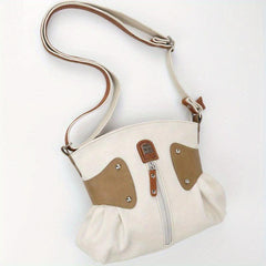 Vintage Ruched Crossbody Bag Contrast Shoulder Bag For Women