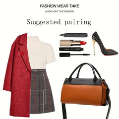 Vintage Letter Pattern Tote Satchel Bag Classic Handbag For Work
