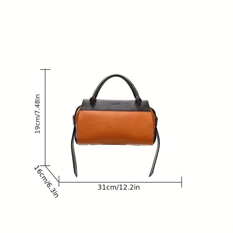 Vintage Letter Pattern Tote Satchel Bag Classic Handbag For Work