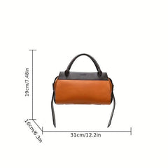 Vintage Letter Pattern Tote Satchel Bag Classic Handbag For Work