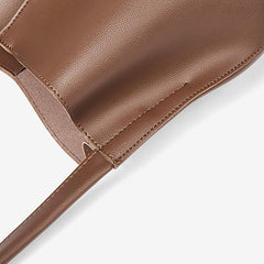 Retro Style Bucket Bag Solid Shoulder Bag Vegan Leather Crossbody Bag