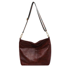 Geometric Strap Hobo Bag Large Capacity Soft PU Leather Crossbody Bag