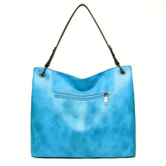 Vintage Block Hobo Bag Large Capacity Tote Satchel Women's Handbag