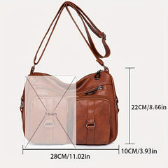 Retro Crossbody Bag Women Pockets Shoulder Bag Large Capacity Purse Mom