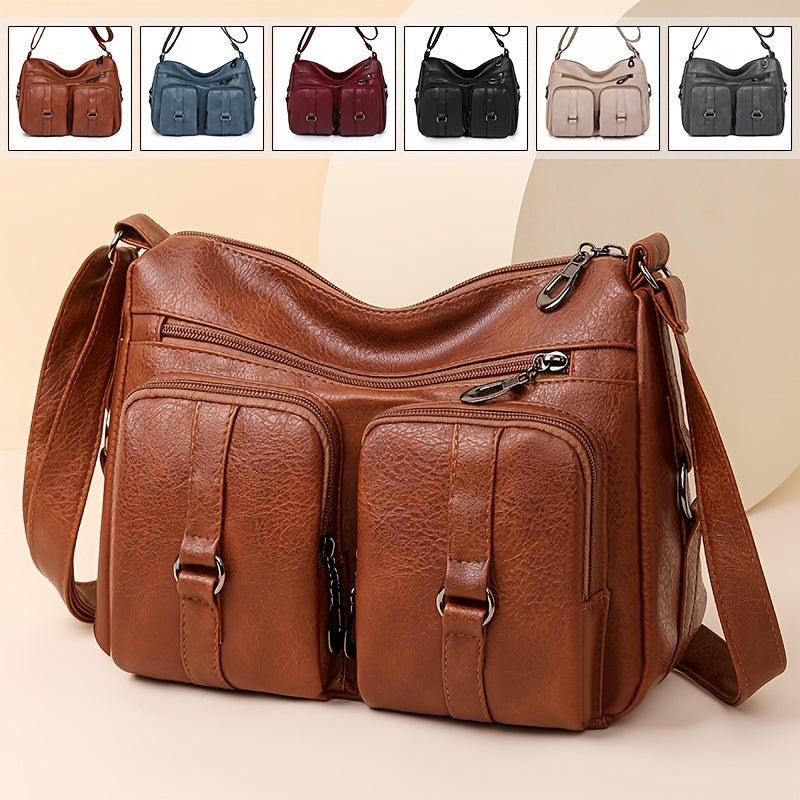 Retro Crossbody Bag Women Pockets Shoulder Bag Large Capacity Purse Mom