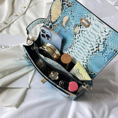 Vintage Snake Skin Pattern Square Shoulder Bag