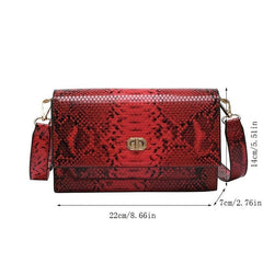 Vintage Snake Skin Pattern Square Shoulder Bag