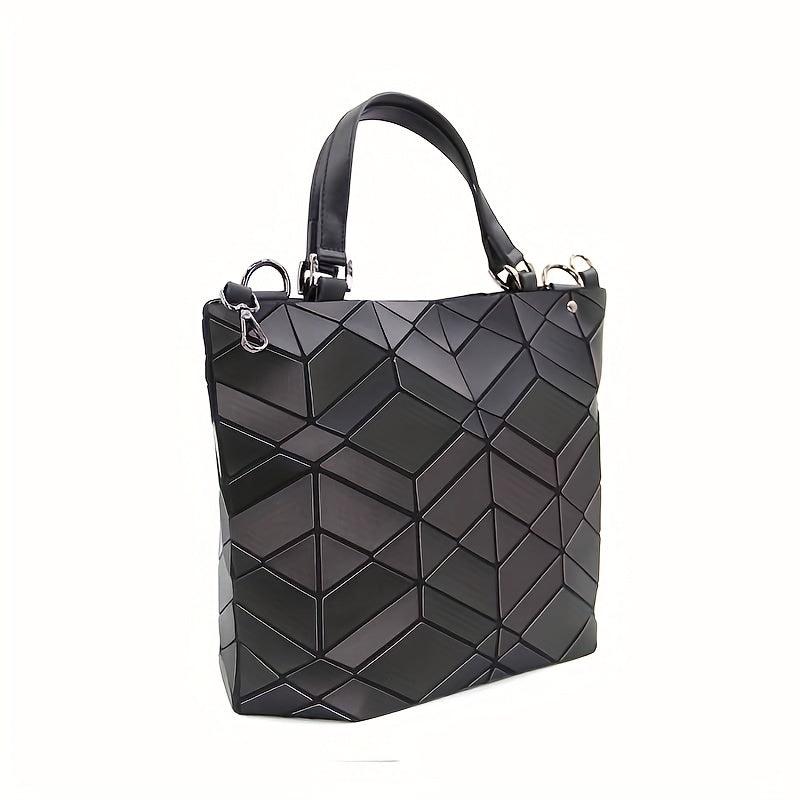 Geometric Pattern Handbag Holographic Crossbody Bag Large Capacity Satchel Purse