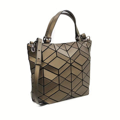 Geometric Pattern Handbag Holographic Crossbody Bag Large Capacity Satchel Purse