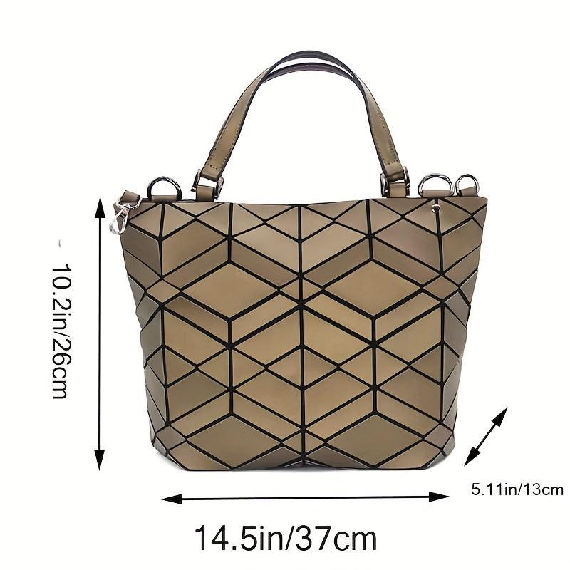 Geometric Pattern Handbag Holographic Crossbody Bag Large Capacity Satchel Purse