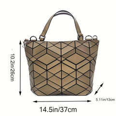 Geometric Pattern Handbag Holographic Crossbody Bag Large Capacity Satchel Purse