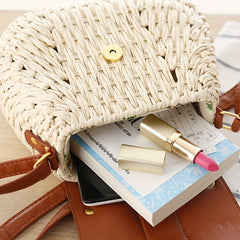 Retro Tassel Crossbody Straw Bag, Rattan Woven Beach Bag for Travel
