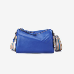 Colorful Strap Crossbody Bag Women's Leather Shoulder Bag Zipper
