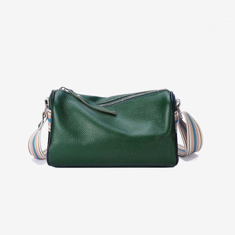 Colorful Strap Crossbody Bag Women's Leather Shoulder Bag Zipper