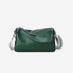Colorful Strap Crossbody Bag Women's Leather Shoulder Bag Zipper