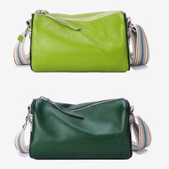 Colorful Strap Crossbody Bag Women's Leather Shoulder Bag Zipper