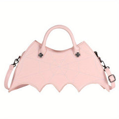 Y2K Bat Spider Web Handbag Vintage Faux Leather Crossbody Bag