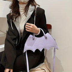 Y2K Bat Spider Web Handbag Vintage Faux Leather Crossbody Bag