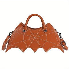 Y2K Bat Spider Web Handbag Vintage Faux Leather Crossbody Bag