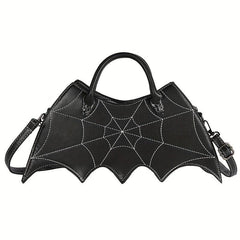 Y2K Bat Spider Web Handbag Vintage Faux Leather Crossbody Bag