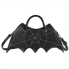 Y2K Bat Spider Web Handbag Vintage Faux Leather Crossbody Bag