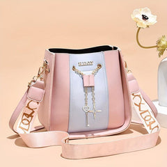 Contrast Bucket Bag Chain Decor Purse For Women Crossbody Bag