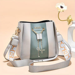 Contrast Bucket Bag Chain Decor Purse For Women Crossbody Bag