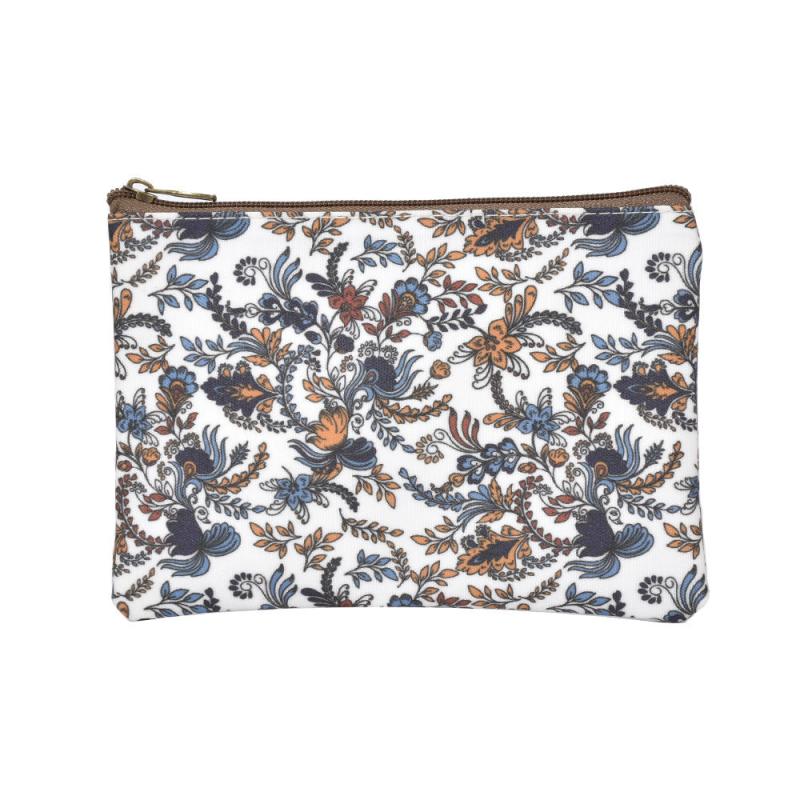 Floral Pattern Canvas Tote Bag Rattan Woven Summer Beach Bag